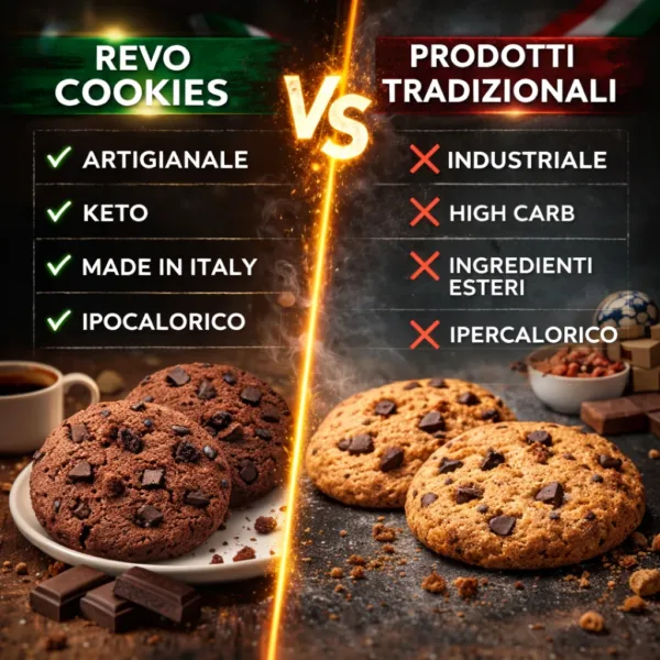 Cookies cioccolato - 3 keto cheto low carb ipocalorico REVO COOKIES KETO BLACK CHETO | LOW CARB | CHETOGENICA | IPOCALORICO 2x40G — immagine prodotto