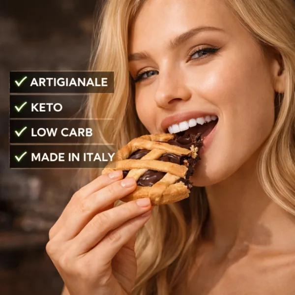 Crostatina senza glutine - 4 keto cheto low carb ipocalorico REVOCROSTATINA AL CIOCCOLATO CHETO | LOW CARB | KETO | CHETOGENICA | IPOCALORICO | SENZA GLUTINE | MONOPORZIONE 40G — immagine prodotto