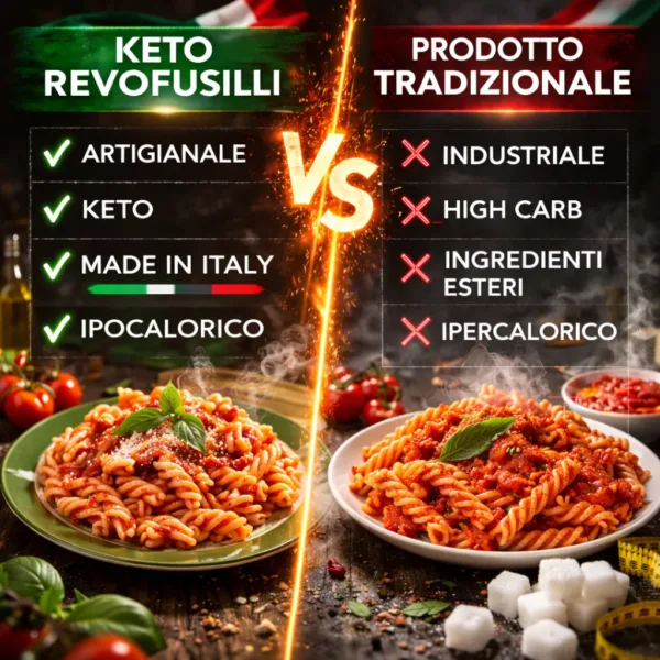 Fusilli al pomodoro - 3 keto cheto low carb ipocalorico REVO FUSILLI AL POMODORO CHETO | LOW CARB | KETO | CHETOGENICA | PIATTO PRONTO | IPOCALORICO 150G — immagine prodotto