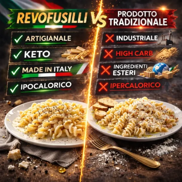 REVO FUSILLI CACIO E PEPE CHETO | LOW CARB | KETO | CHETOGENICA | PIATTO PRONTO | IPOCALORICO 150G — immagine prodotto
