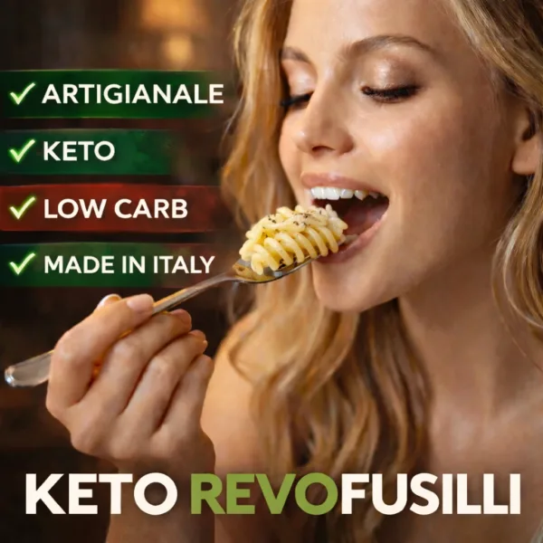 REVO FUSILLI CACIO E PEPE CHETO | LOW CARB | KETO | CHETOGENICA | PIATTO PRONTO | IPOCALORICO 150G — immagine prodotto