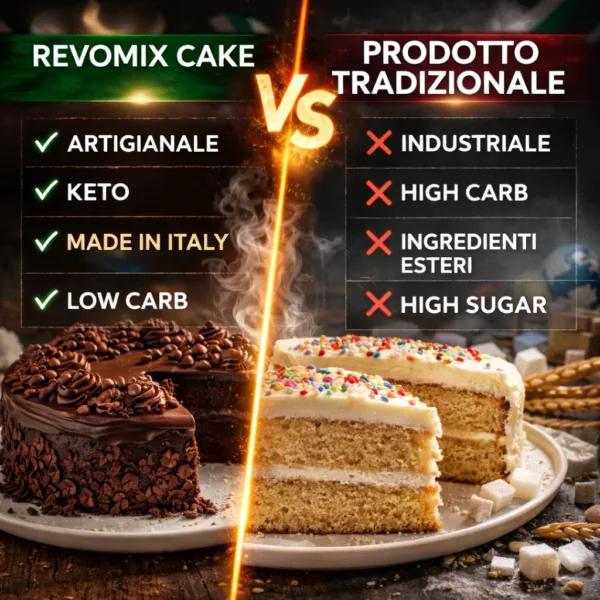 REVO MIX CAKE KETO | CHETO | LOW CARB | CHETOGENICA | IPOCALORICO | MIX PER DOLCI ARTIGIANALE | MADE IN ITALY 500G — immagine prodotto