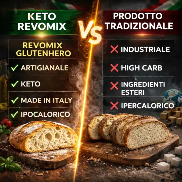 Mix gluten hero - 3 keto cheto low carb ipocalorico REVO MIX GLUTENHERO FARINA CHETO | LOW CARB | KETO | CHETOGENICA | IPOCALORICO | MIX PANE 500G — immagine prodotto