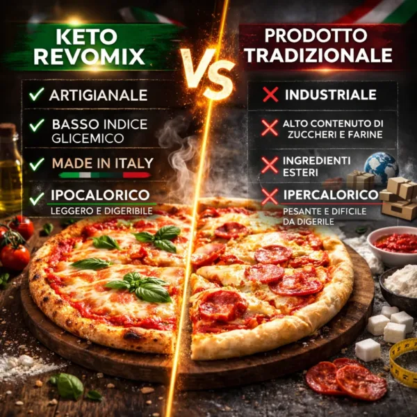 Mix pizza - Monopizza - 3 keto cheto low carb ipocalorico REVO MIX FARINA KETO PIZZA | CHETO | LOW CARB | CHETOGENICA | PREPARATO | IPOCALORICO 500G — immagine prodotto