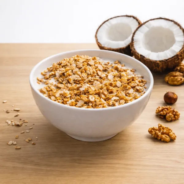 Muesli- 1 keto cheto low carb ipocalorico REVO MUESLI CROCCANTE CHETO | LOW CARB | KETO | CHETOGENICA | IPOCALORICO | COCCO NOCI E SEMI 250G — immagine prodotto