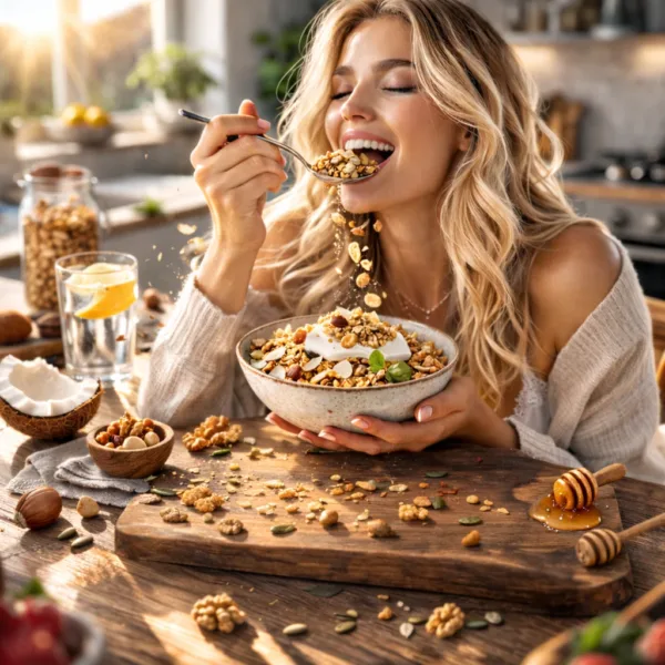 Muesli- 4 keto cheto low carb ipocalorico REVO MUESLI CROCCANTE CHETO | LOW CARB | KETO | CHETOGENICA | IPOCALORICO | COCCO NOCI E SEMI 250G — immagine prodotto