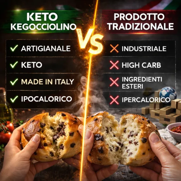 KEGOCCIOLINO PANE CON GOCCE DI CIOCCOLATO CHETO | LOW CARB | KETO | CHETOGENICA | IPOCALORICO | ARTIGIANALE | MADE IN ITALY 50G — immagine prodotto