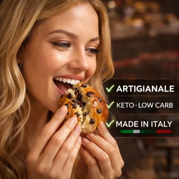 KEGOCCIOLINO PANE CON GOCCE DI CIOCCOLATO CHETO | LOW CARB | KETO | CHETOGENICA | IPOCALORICO | ARTIGIANALE | MADE IN ITALY 50G — immagine prodotto