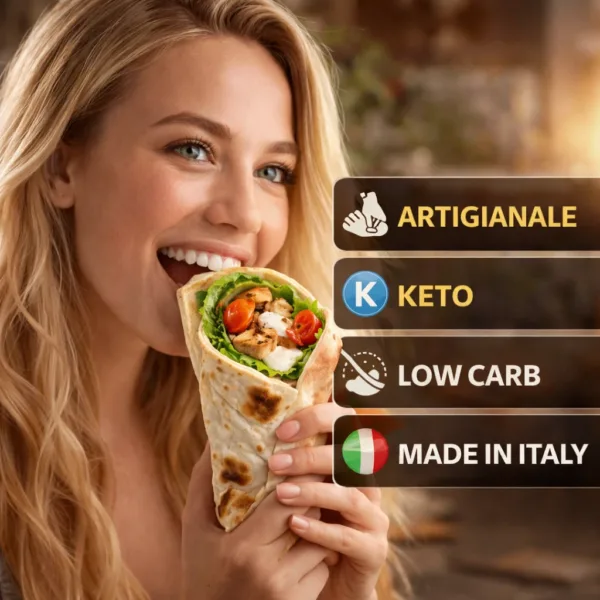 Piadine - 4 keto cheto low carb ipocalorico REVO PIADA CHETO | LOW CARB | KETO | CHETOGENICA | PIADINA ARTIGIANALE | IPOCALORICA 2X80G — immagine prodotto