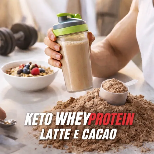 KETO WHEY PROTEIN LATTE E CACAO | CHETO | LOW CARB | KETO | CHETOGENICA | IPOCALORICO 1KG 28 PORZIONI — immagine prodotto