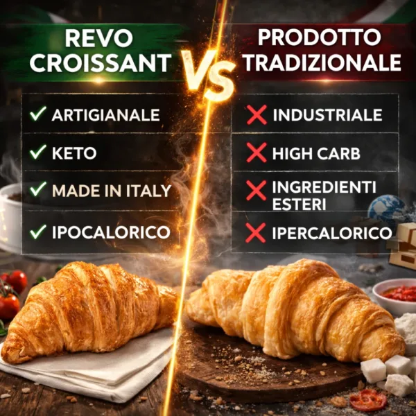 cornetti da 3 - 3 keto cheto low carb ipocalorico REVO CROISSANT KETO CHETO | LOW CARB | CHETOGENICA | IPOCALORICO | ARTIGIANALE | CORNETTO MADE IN ITALY 3X50G — immagine prodotto