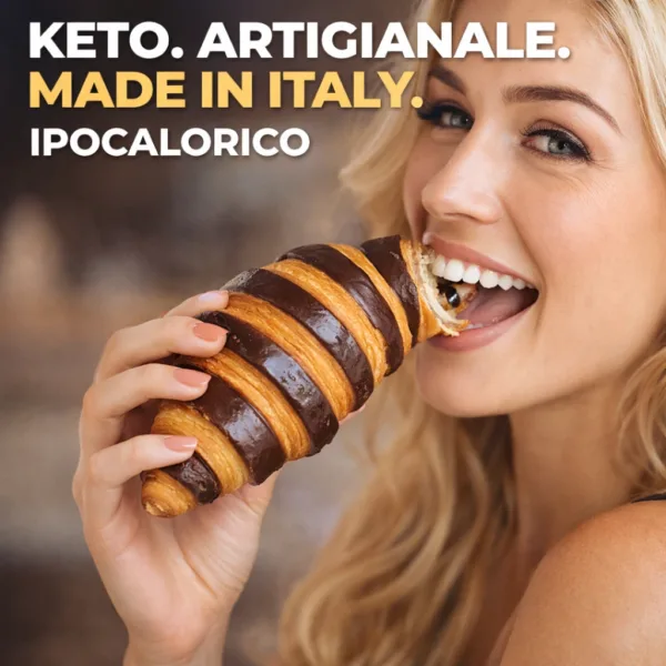 cornetti zebrati - 4 keto cheto low carb ipocalorico REVOCROISSANT CHOCOZEBRATI CHETO | LOW CARB | KETO | CHETOGENICA | IPOCALORICO 2 PZ | 1,3G CARB NETTI A PORZIONE | CORNETTO MADE IN ITALY | CONF. 120G — immagine prodotto