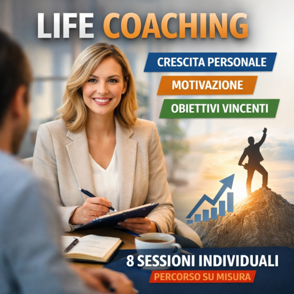 foto prodotto Life Coach Professionale – Percorso di Crescita Personale, Coaching Motivazionale e Mindset Vincente, 8 Sessioni Metodo Strutturato — immagine prodotto